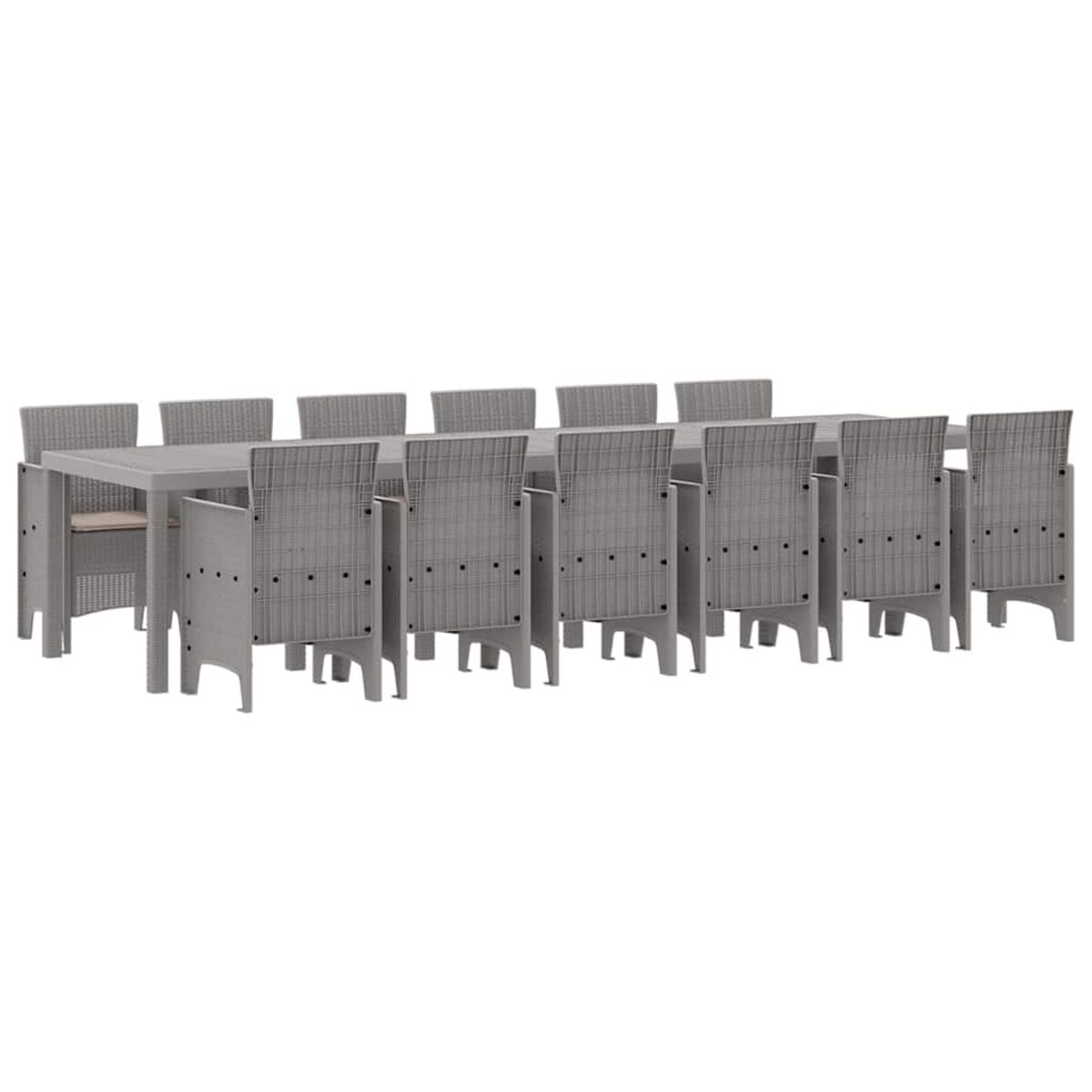 vidaXL Zestaw do jadalni w ogrodzie 13 pcs Jasnoszary Rattan Polt