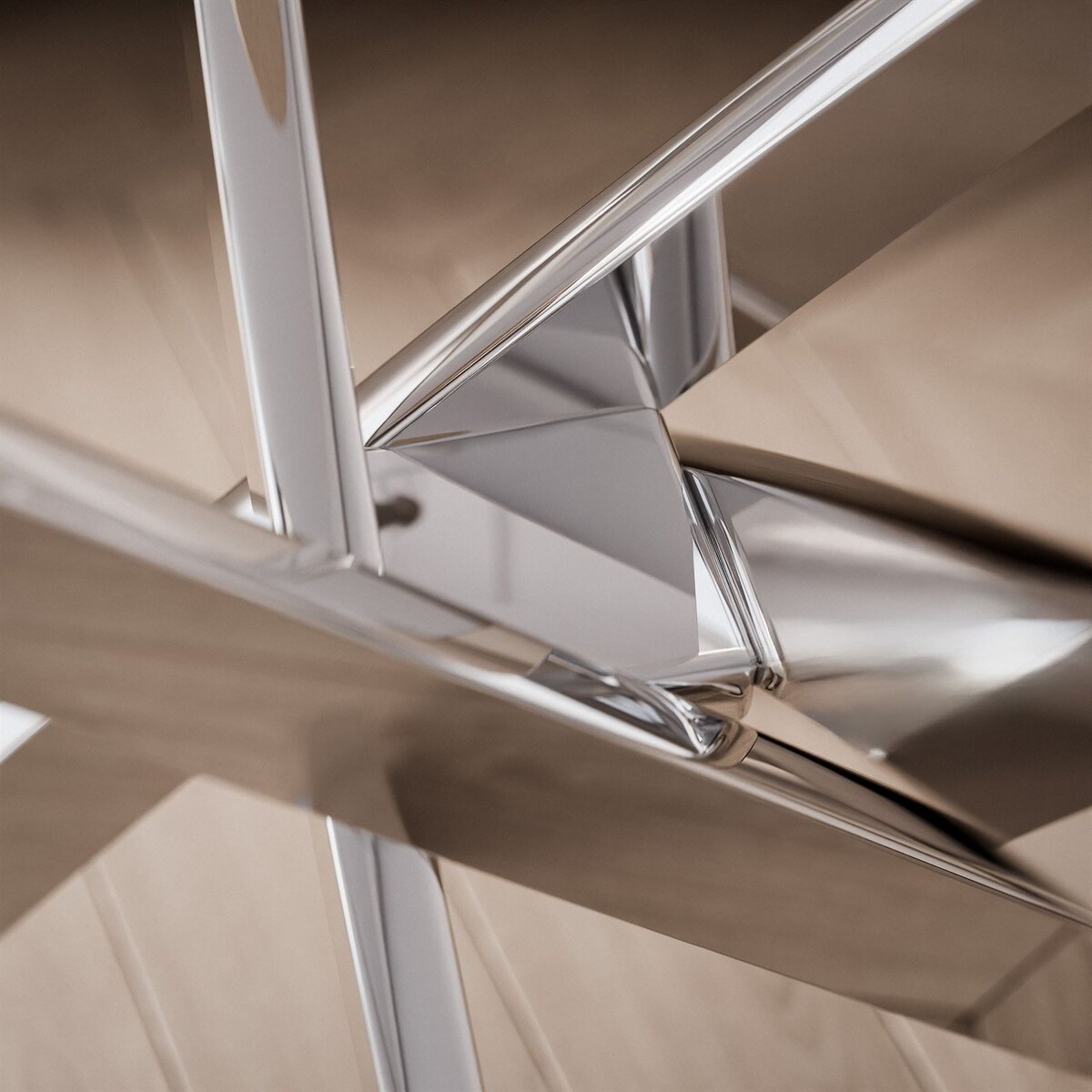 Stolik kawowy BEIRA ze szklanym blatem chrom