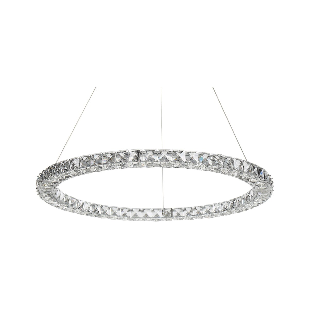 Lampa wisząca LED kryształowa srebrna MAGAT