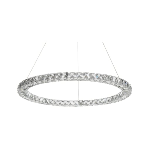 Lampa wisząca LED kryształowa srebrna MAGAT