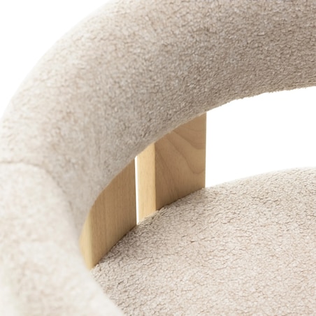 Krzesło do jadalni drewno kauczukowe GOMMA 70x57x53 cm kremowe boucle