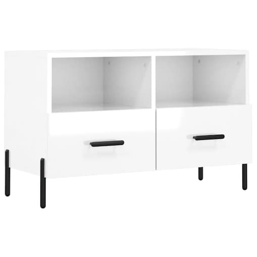 vidaXL Szafka pod TV, biała, wysoki połysk, 80x36x50 cm