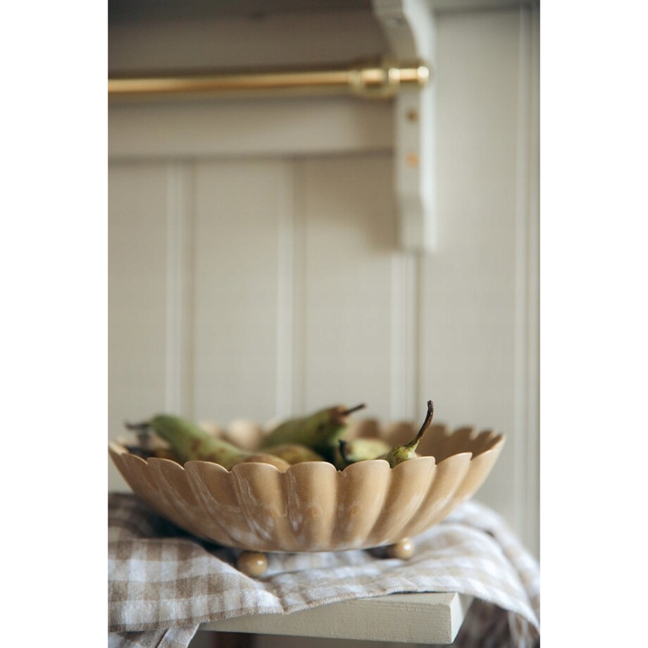 PATERA METALOWA na owoce żółta śr. 22cm