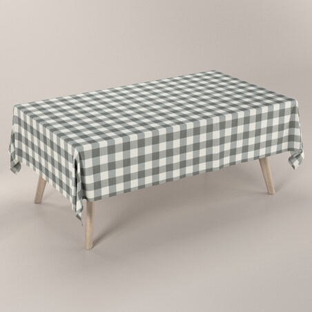 Obrus prostokątny 130 x 160 cm szaro-biała krata (5,5x5,5cm)