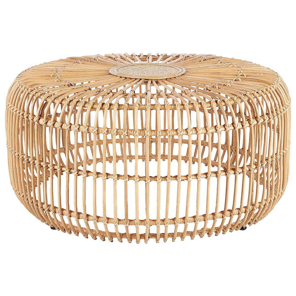 Stolik kawowy ogrodowy RANDAZZO 85 cm 85 cm Rattan Jasnobrązowy