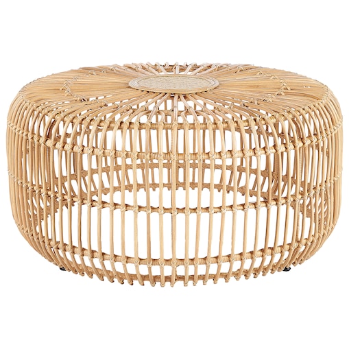 Stolik kawowy ogrodowy RANDAZZO 85 cm 85 cm Rattan Jasnobrązowy