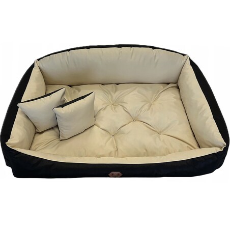 Legowisko Dla Psa Kanapa Posłanie Muszla 130X105 Cm Wodoodporne Poduszki Pikowane Beżowe