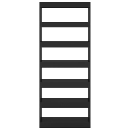 vidaXL Regał na książki/przegroda, czarny, 80x30x198 cm