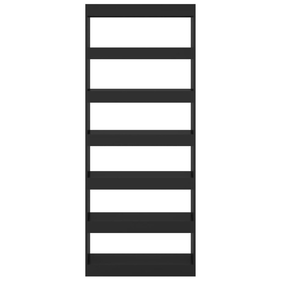 vidaXL Regał na książki/przegroda, czarny, 80x30x198 cm
