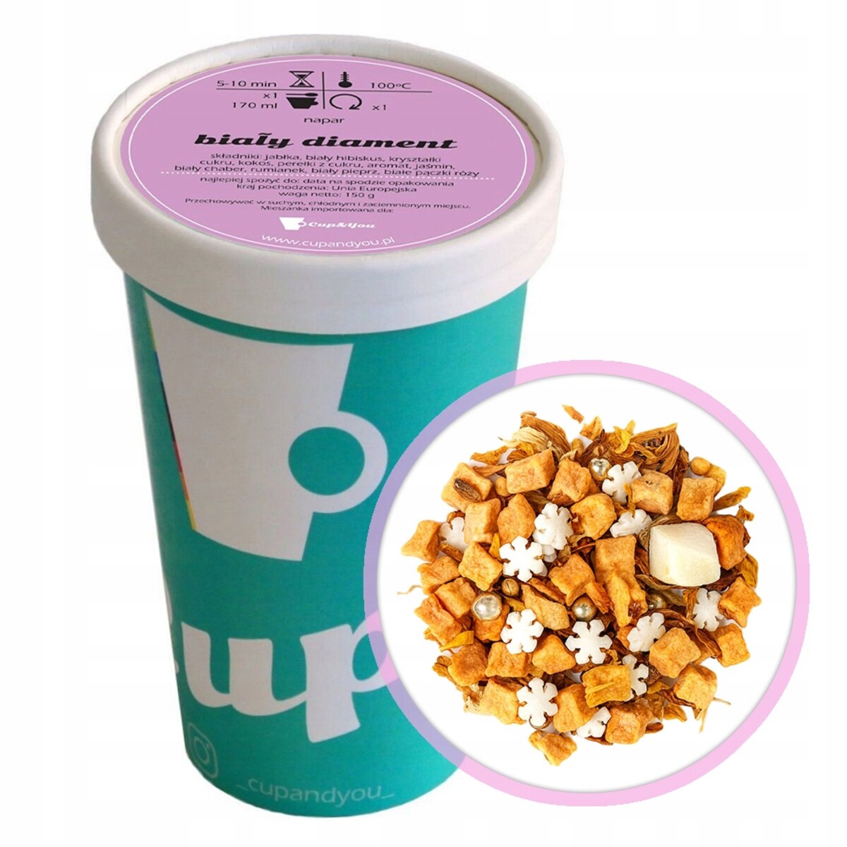 Sypana herbata owocowa Biały Diament pączki róży 150g napar mieszanka super