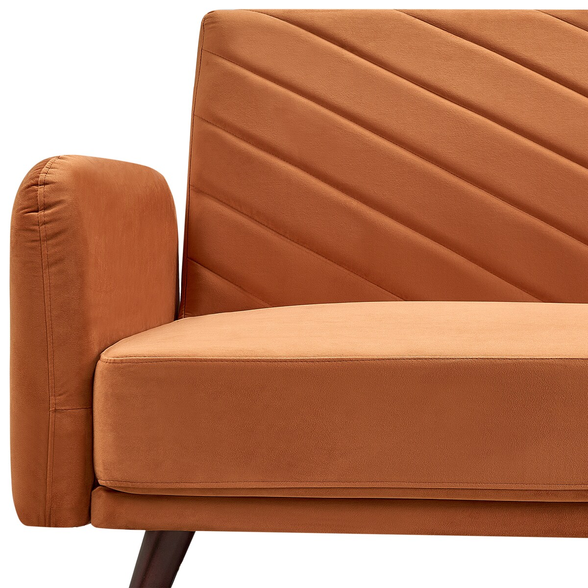 Sofa rozkładana dla 3 osób SENJA Welur Pomarańczowy