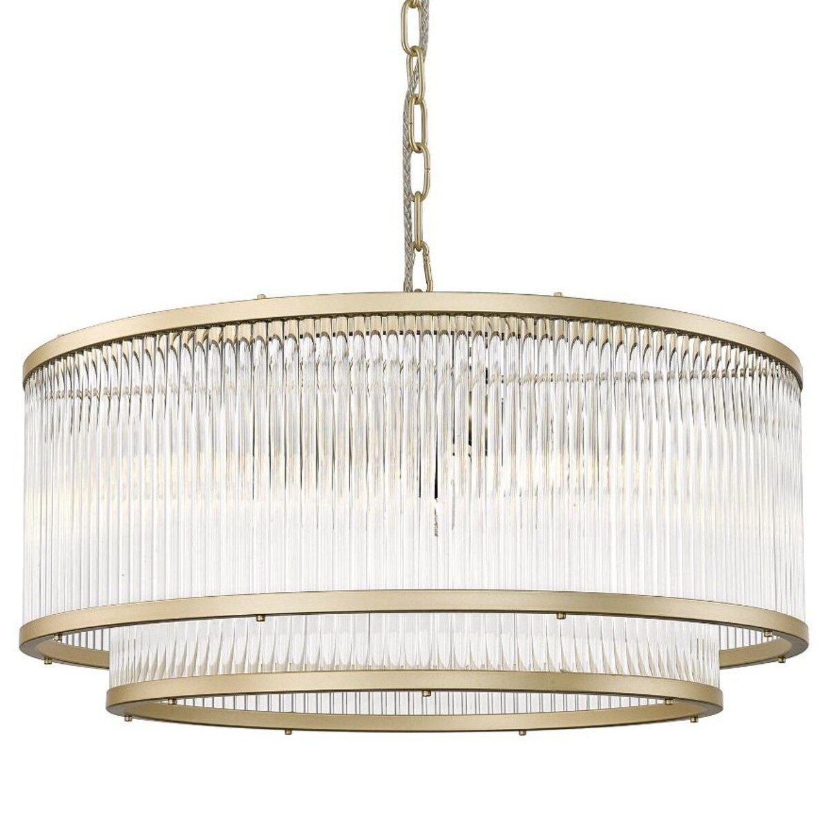 Glamour lampa wisząca Sergio okrągły zwis crystal do salonu złoty