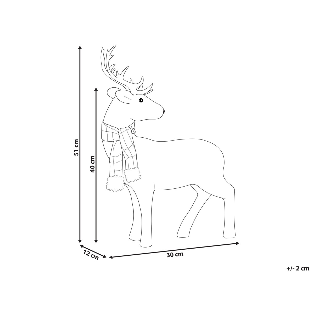 Figurka dekoracyjna renifer 51 cm biała MUSTOLA