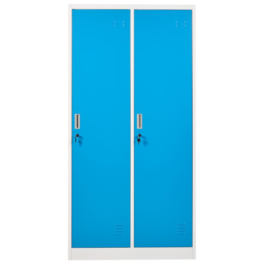 Szafa socjalna ubraniowa dwudrzwiowa ATHLETE Metal Biały/ niebieski
