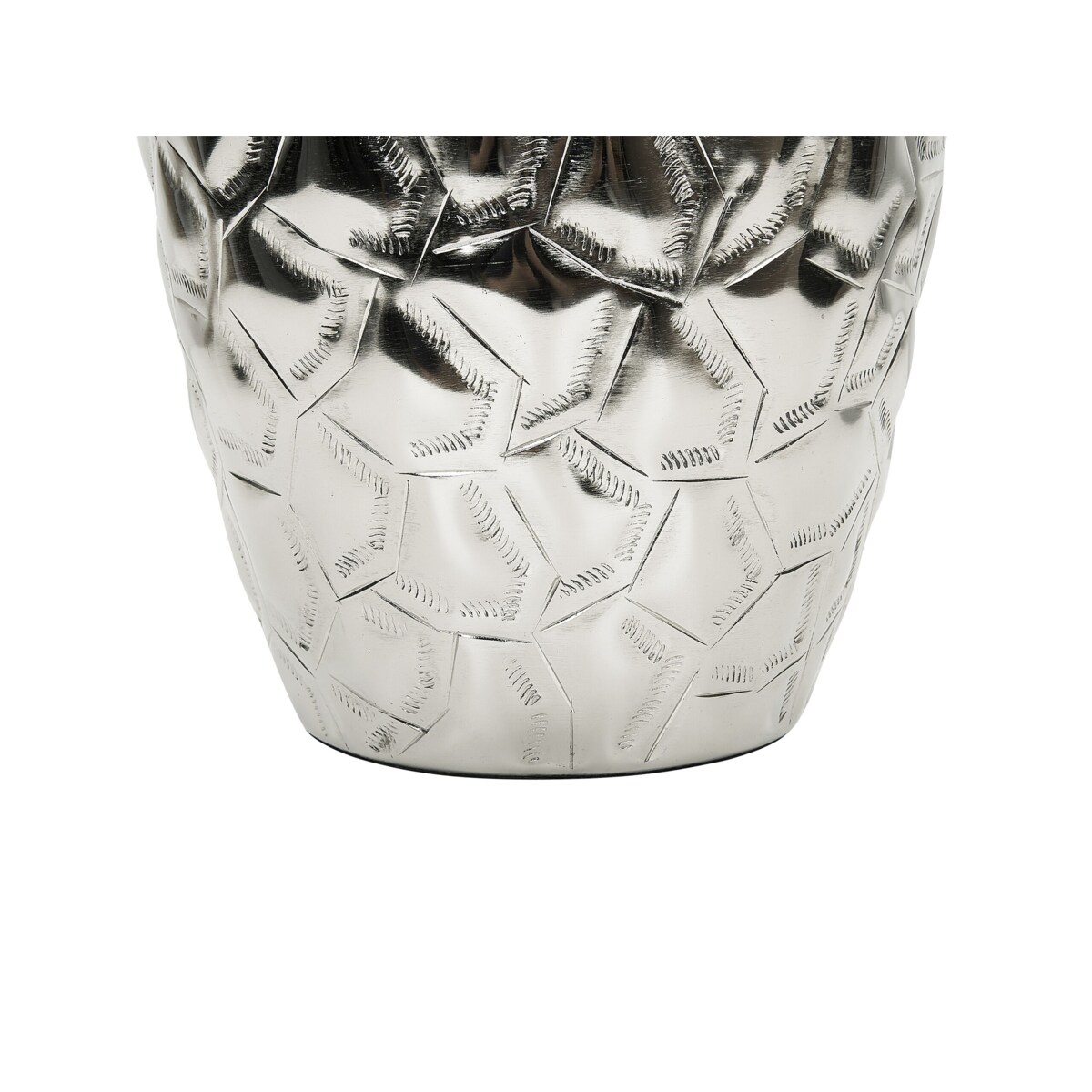 Wazon na kwiaty metalowy 39 cm srebrny INSHAS