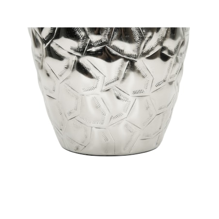 Wazon na kwiaty metalowy 39 cm srebrny INSHAS