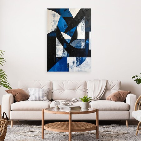 Obraz do salonu biura kuchni, Abstrakcyjne kształty niebieski