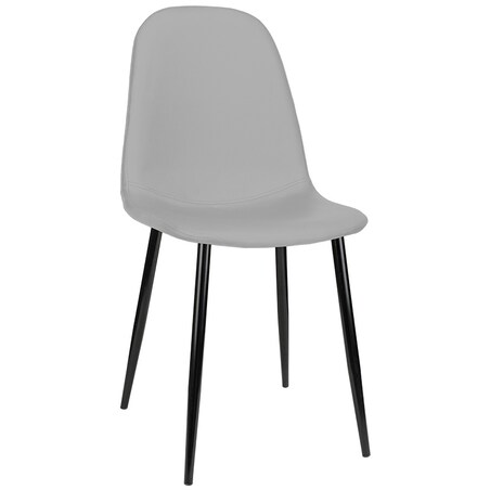 Krzesło tapicerowane ekoskóra szare nowoczesne do salonu