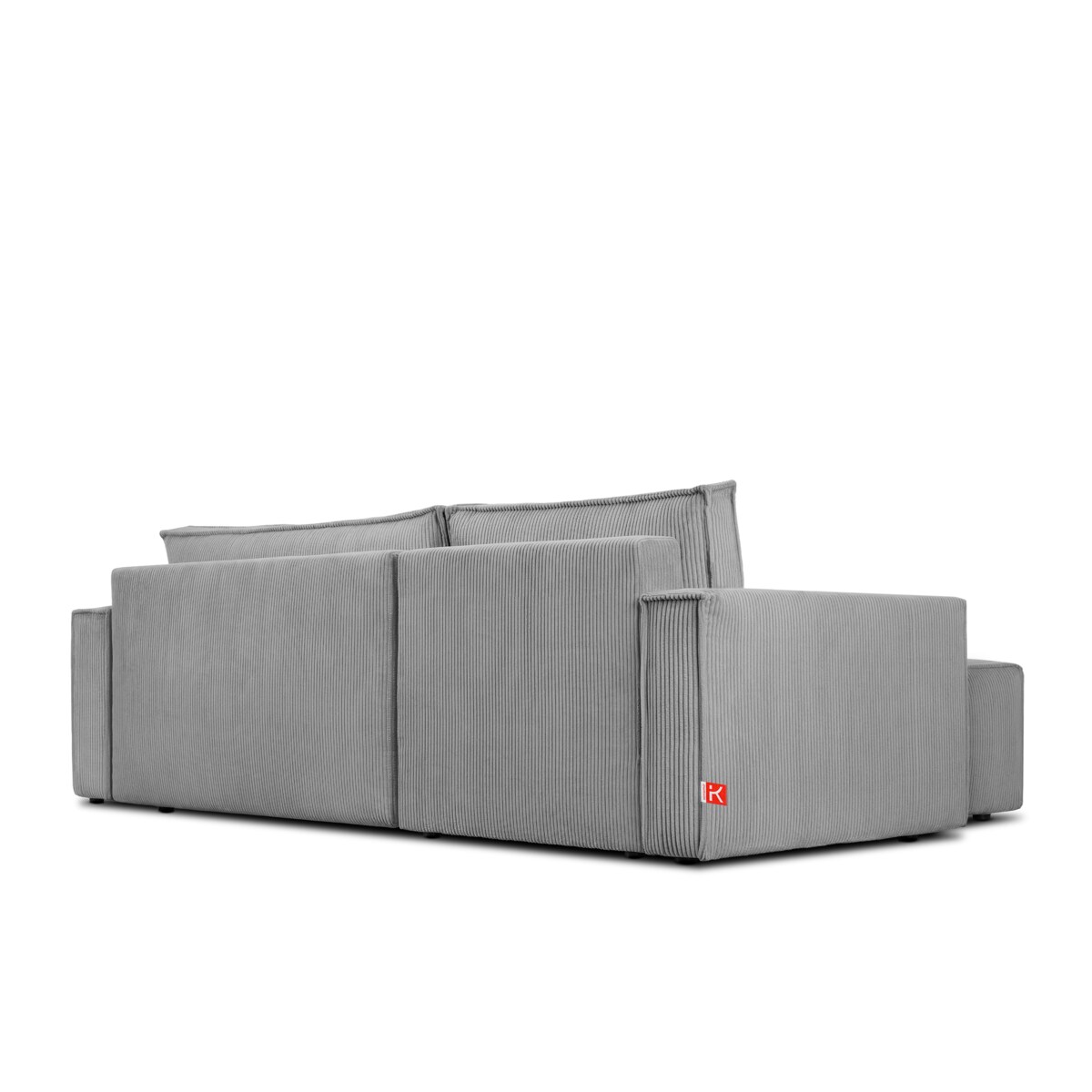 KONSIMO NAPI Duża rozkładana jasnoszara, sztruksowa sofa narożna, prawa ...