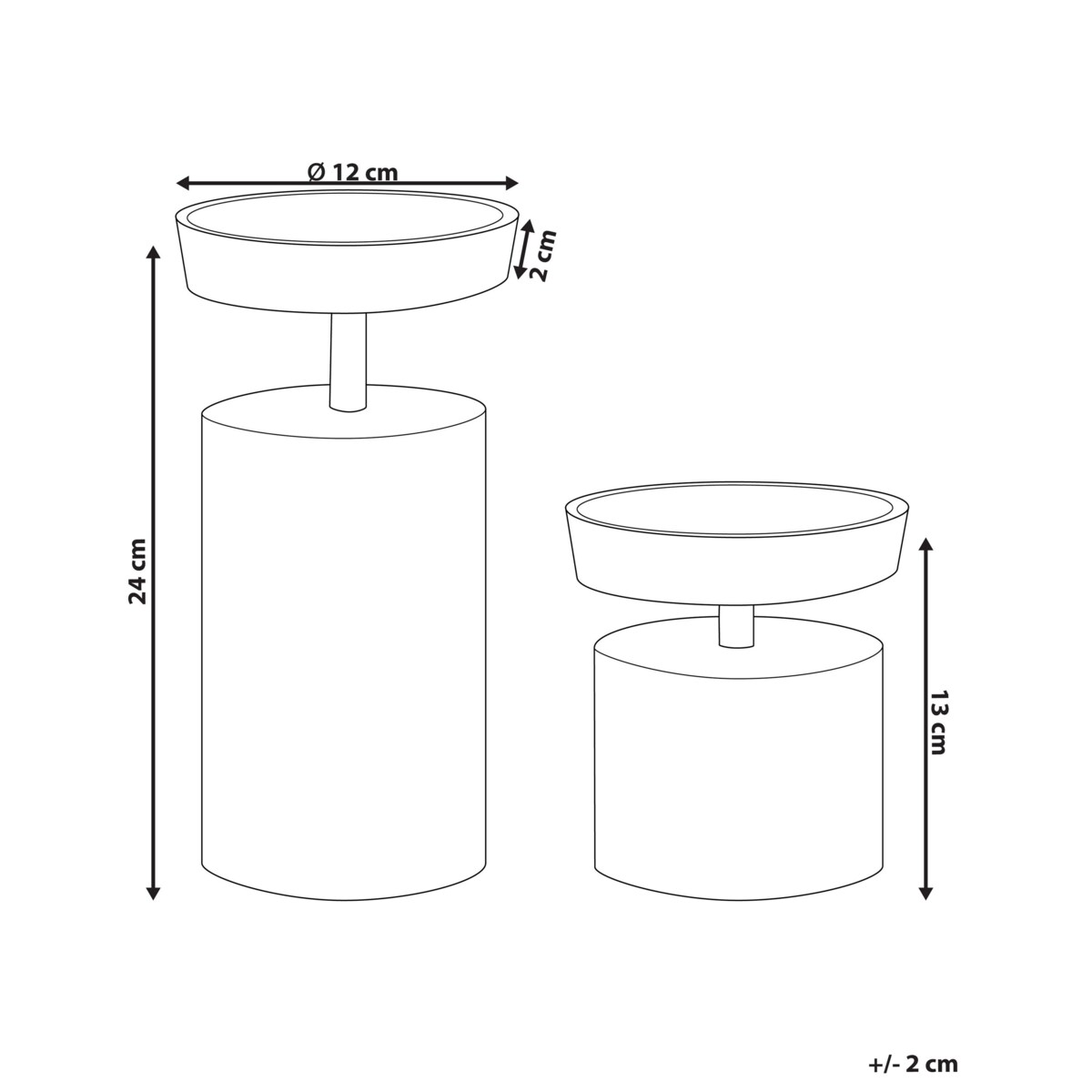 Zestaw 2 świeczników lastryko złoty KAENGAN