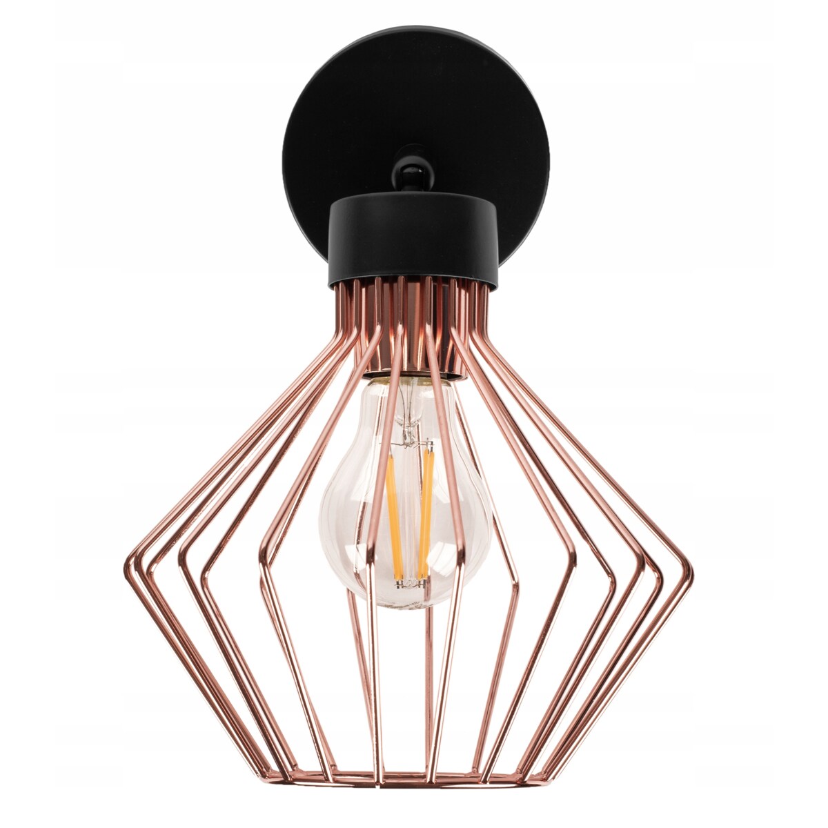Lampa Kinkiet Ścienny Metalowy Loft Rose Black