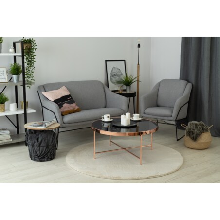 Dywan BUNNY koło beż IMITACJA FUTRA koło 160 cm