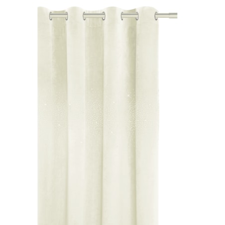 Zasłona welurowa "ALLUMINIUM" 140x250 KRYSZTAŁKI na przelotki śmietana