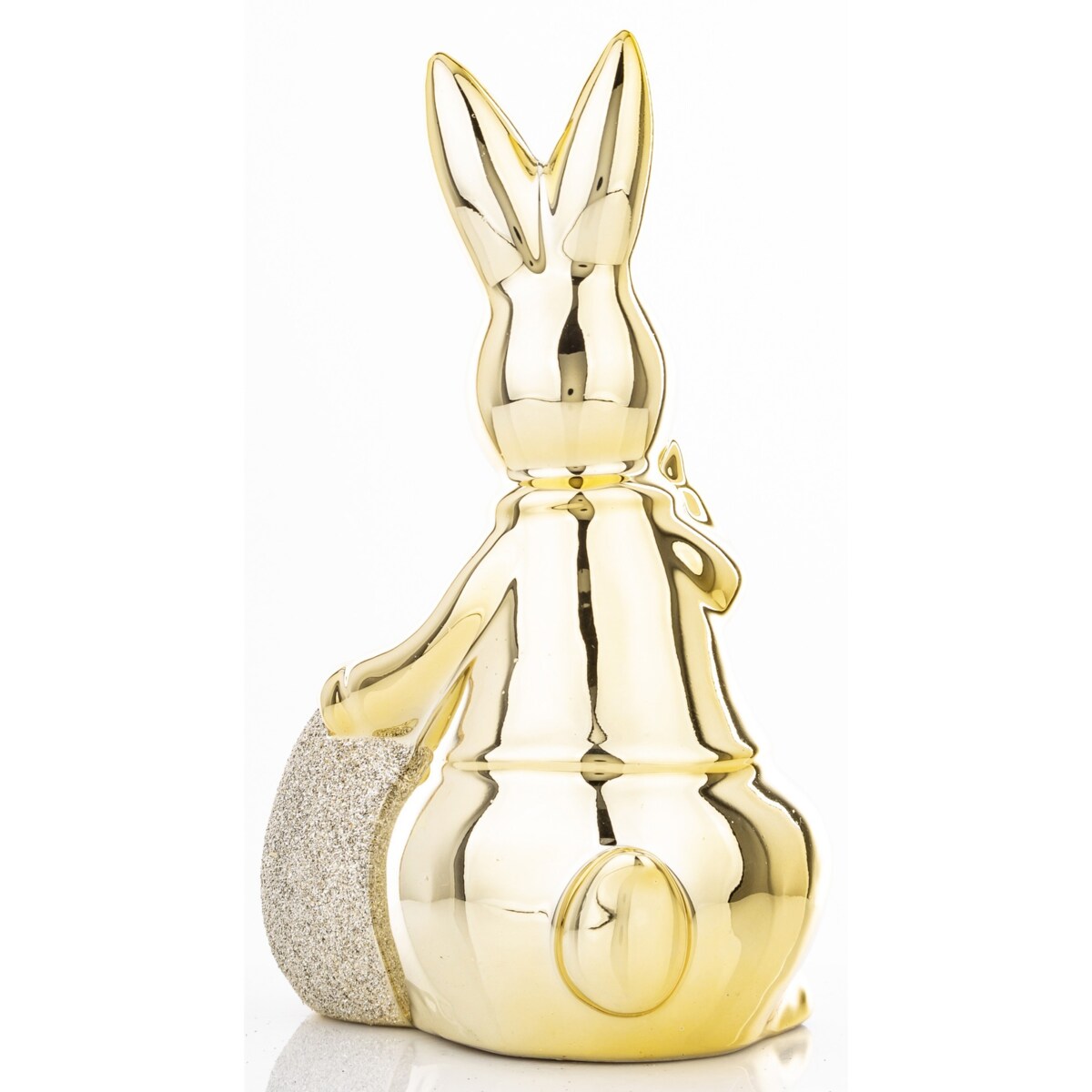 Dekoracja - złoty królik z jajkiem 18x10x11 cm