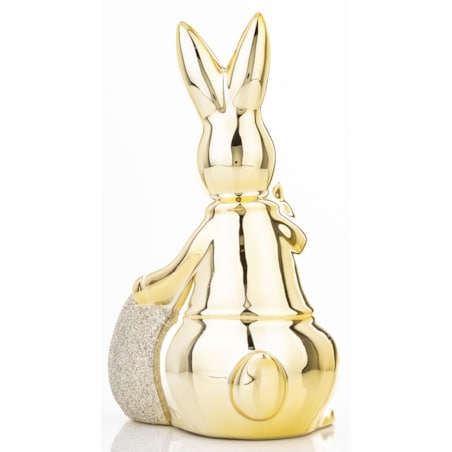 Dekoracja - złoty królik z jajkiem 18x10x11 cm