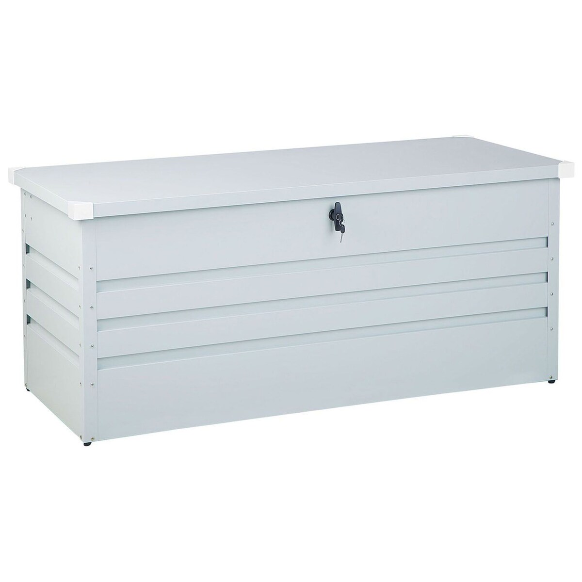 Skrzynia ogrodowa CEBROSA 132 cm 62 cm Metal Jasnoszary