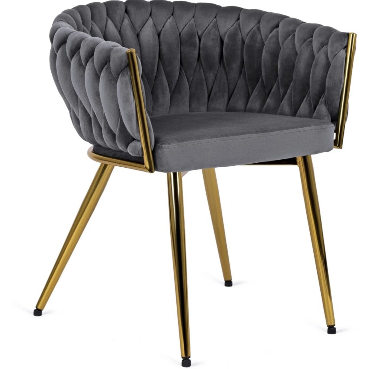 Krzesło Tapicerowane do Salonu CAPRI Szare Welur do Toaletki