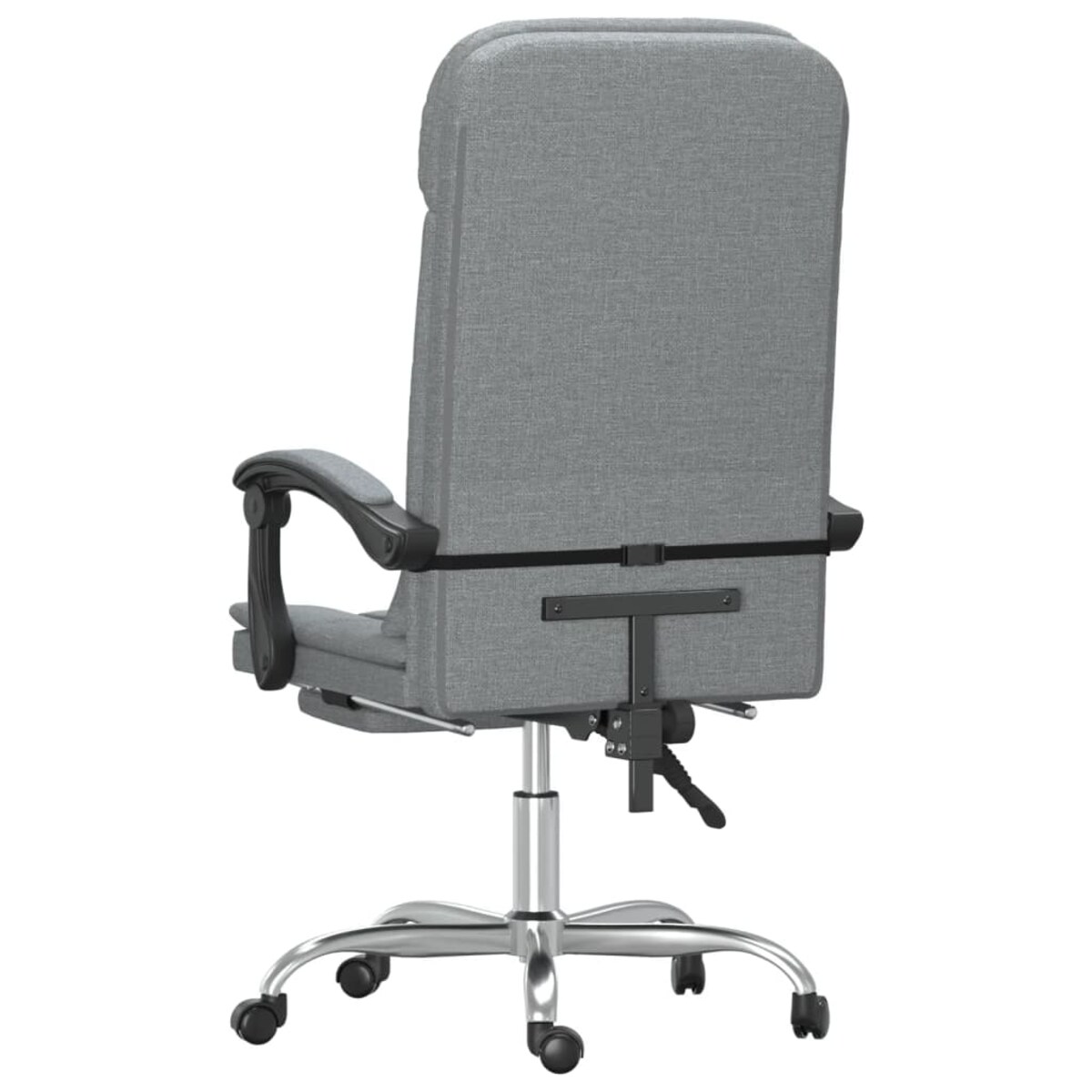 vidaXL Rozkładany fotel masujący, jasnoszary, obity tkaniną