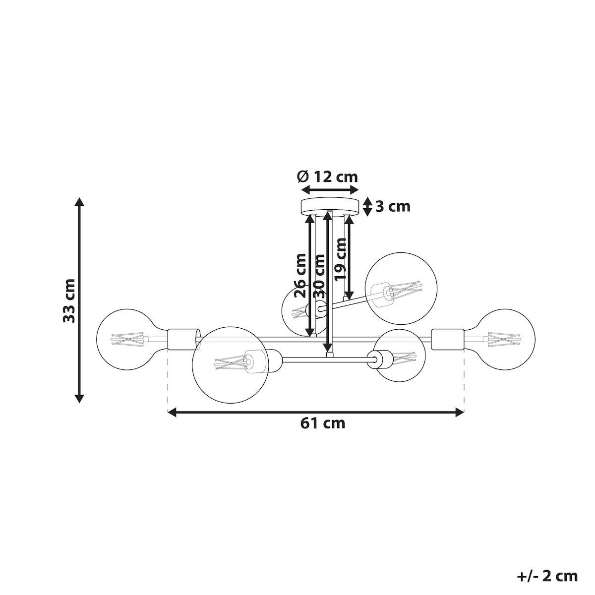 Lampa sufitowa KIDANE Metal Czarny