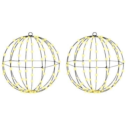 vidaXL Piłka z 192 diodami LED 2 pcs Ciepła biel 40 cm Metal