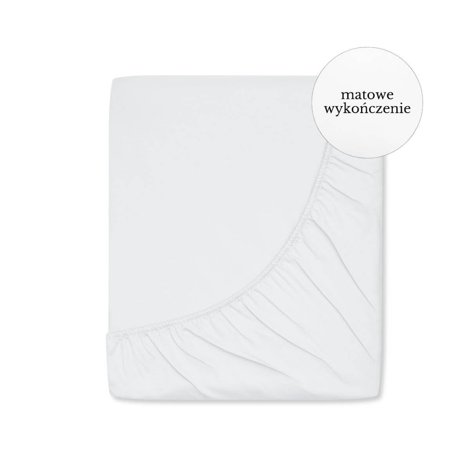 Prześcieradło perkalowe z gumką pure white 180 x 200 cm
