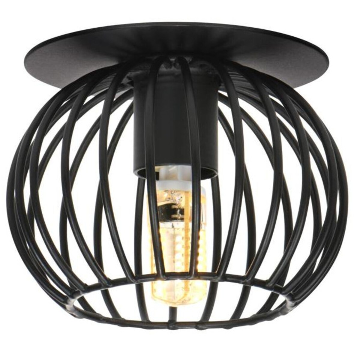Druciana lampa podtynkowa Czarny koszyk wpuszczana do holu