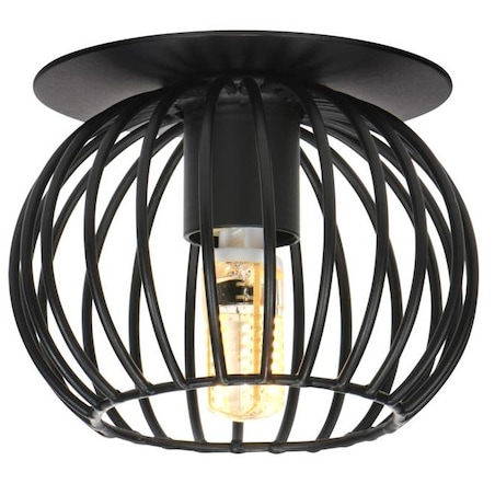 Druciana lampa podtynkowa Czarny koszyk wpuszczana do holu
