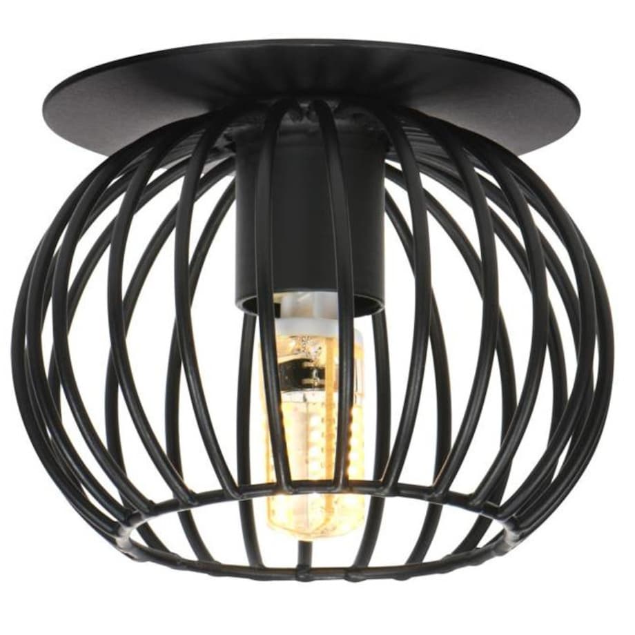 Druciana lampa podtynkowa Czarny koszyk wpuszczana do holu