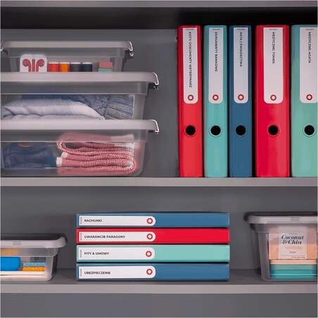 Segregator Na Dokumenty Stojący 5 Cm Wąski Plastikowy Nowoczesny Turkusowy