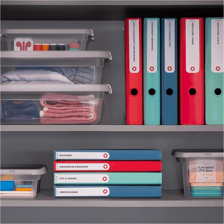 Segregator Na Dokumenty Stojący 5 Cm Wąski Plastikowy Nowoczesny Turkusowy