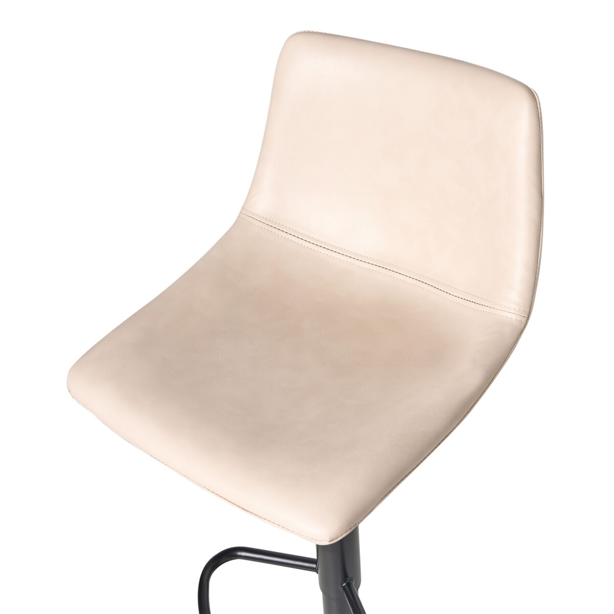 Zestaw 2 hokerów barowych LEBRIJA Ekoskóra Obrotowy Jasnobeżowy