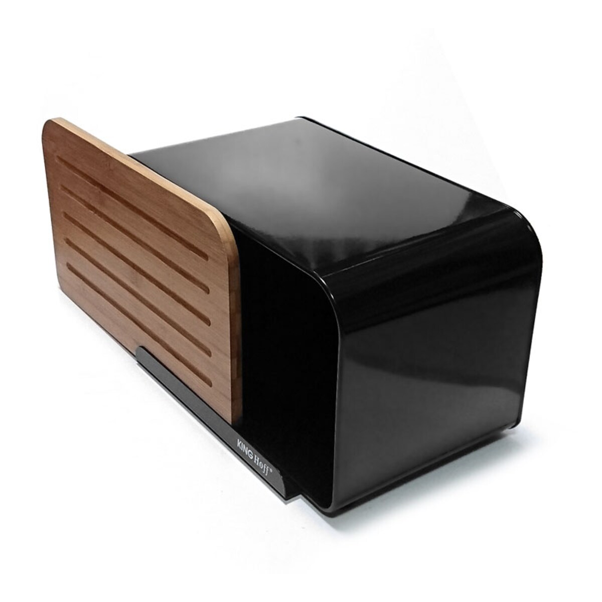 Chlebak stalowy z deską do krojenia czarny KINGHOFF