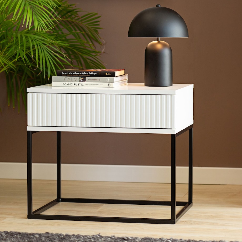 Konsimo RECTUS Zestaw stolików nocnych 2szt.w kolorze białym