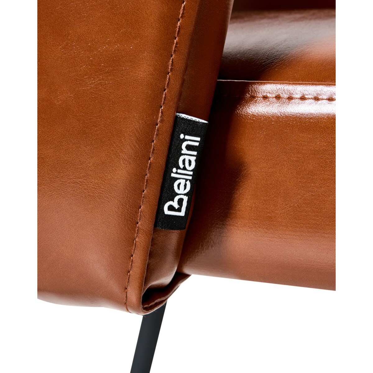 Zestaw 2 krzeseł do jadalni ZANA Ekoskóra Złoty brąz