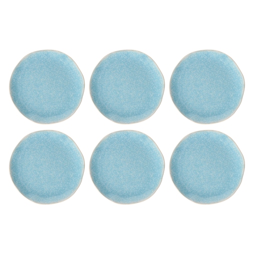 ROSE&TULIPANI CONCERTO FUSE AZZURRO Zestaw 6 talerzy do sałatek 22 cm