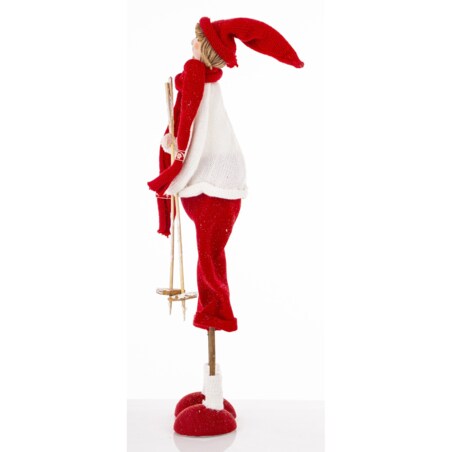 Dekoracja - figurka 50x15x17 cm SUKIYA z kijkami narciarskimi