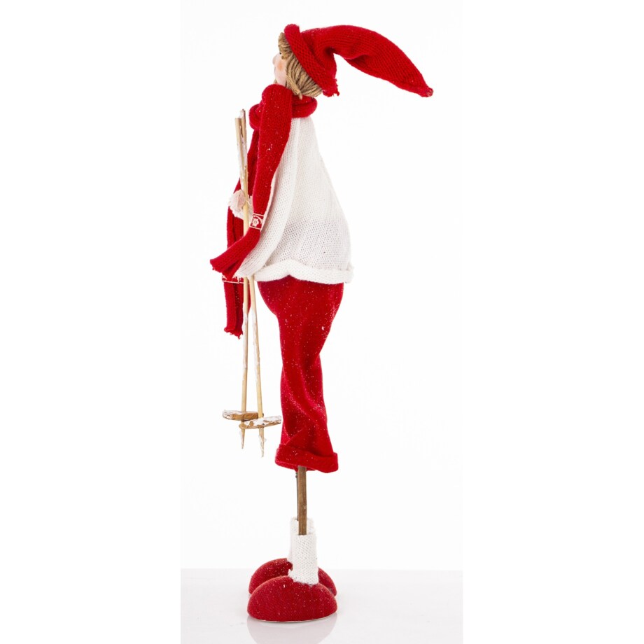 Dekoracja - figurka 50x15x17 cm SUKIYA z kijkami narciarskimi