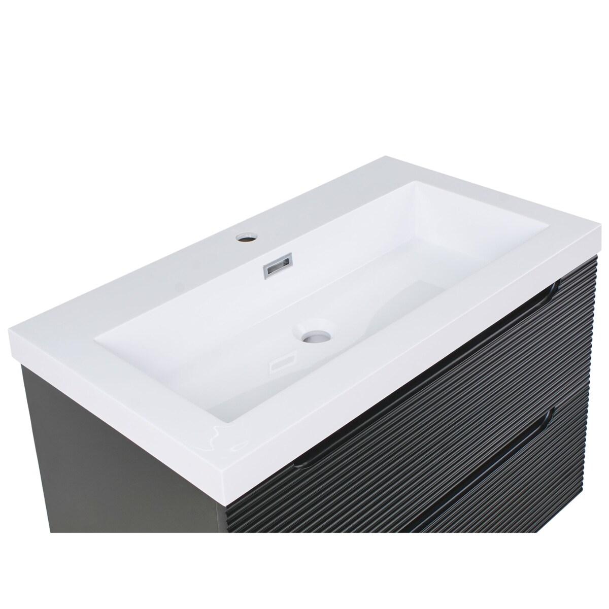 Szafka łazienkowa wisząca z umywalką MAKANA 80 cm Czarny