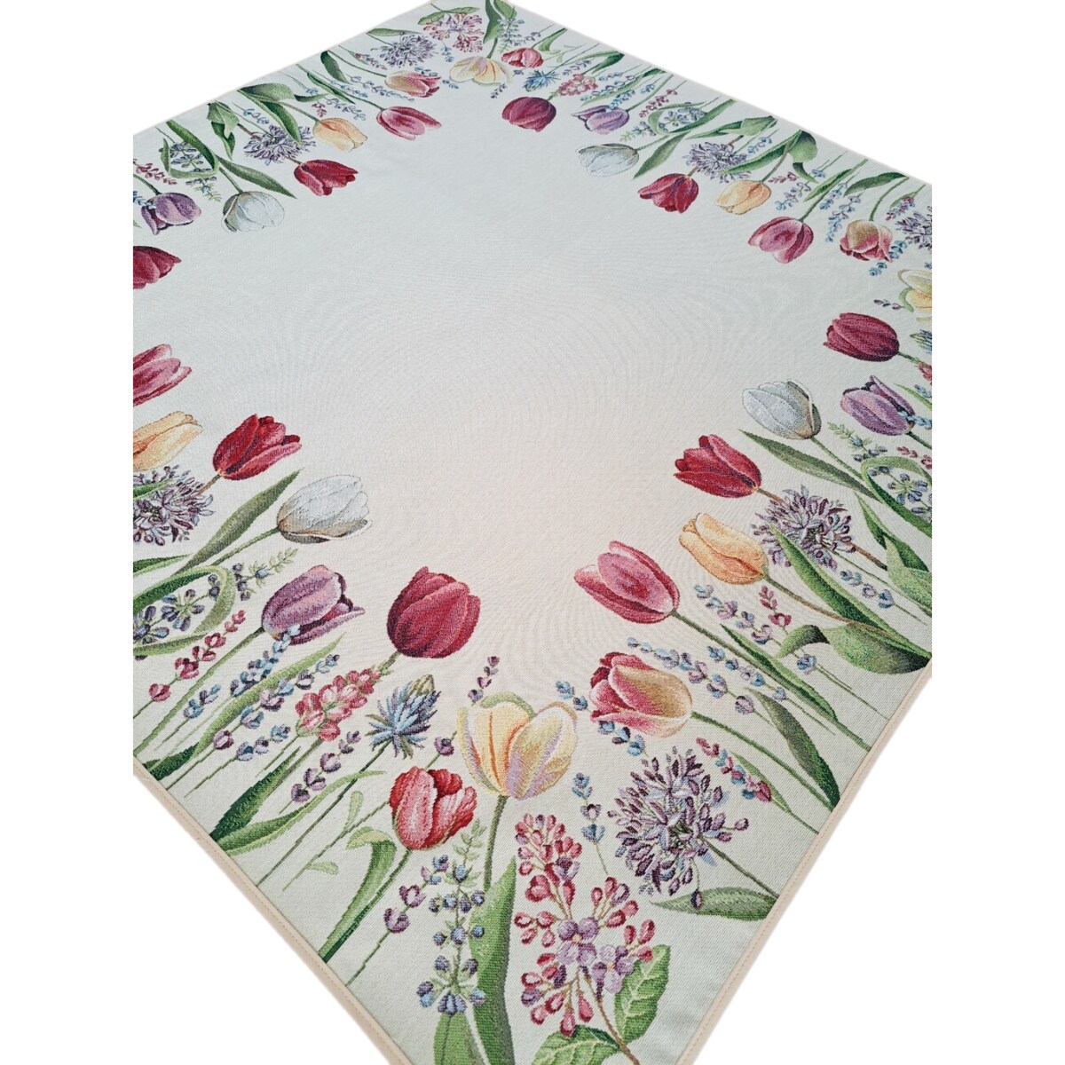 Obrus Na Stół 100X100 Cm Ozdobny Dekoracyjny Tulipany