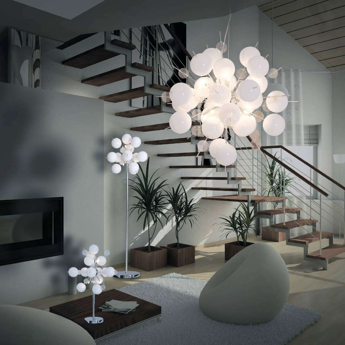 LAMPA wisząca EXPLOSION 7026423 Nave dekoracyjna OPRAWA zwis kulki bubbles bombki białe